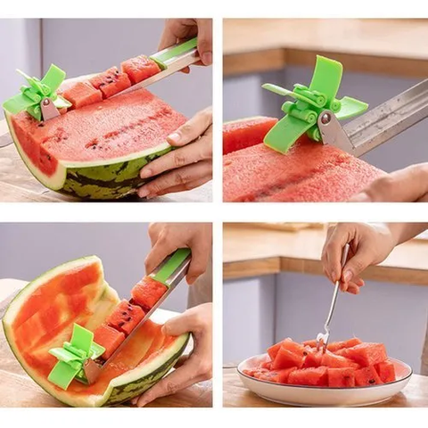 Stainless Steel Watermelon Cutter + German Grade Stainless Steel Thicker Queen Watermelon Fruit Slicer Cut Fruit Cutter